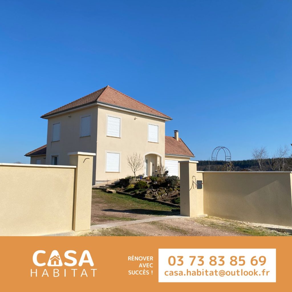 Muret enduit à l’enduit hydraulique – Résultat final