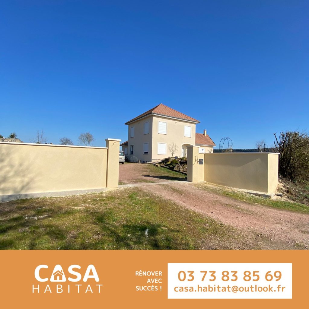 Muret enduit à l’enduit hydraulique – Résultat final