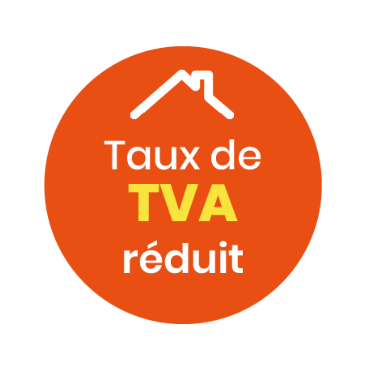 Logo indiquant un taux de TVA réduit applicable aux travaux de rénovation énergétique et d’amélioration de l’habitat.