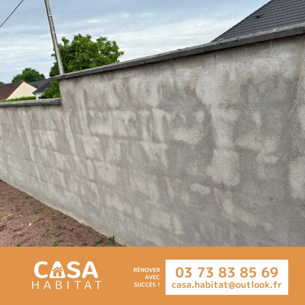 Muret avant rénovation – Chantier à Sanvignes