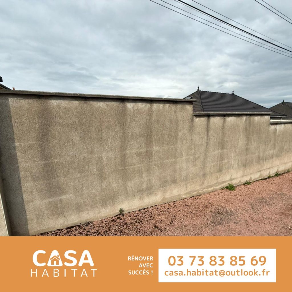 Muret avant rénovation – Chantier à Sanvignes