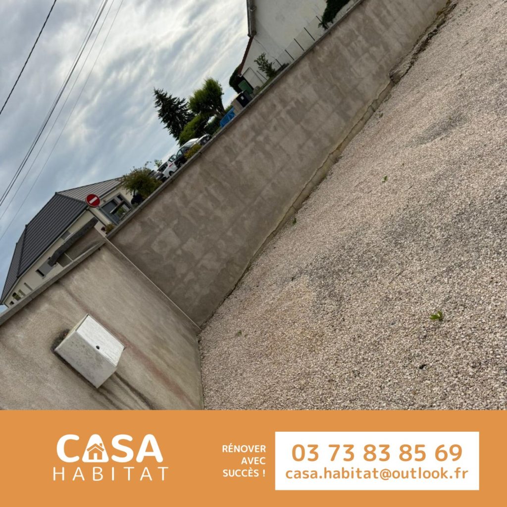 Muret avant rénovation – Chantier à Sanvignes