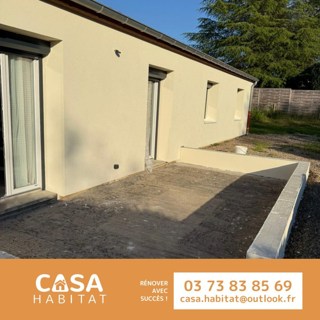 Terrasse sur plots – Avant travaux à Saint-Vallier