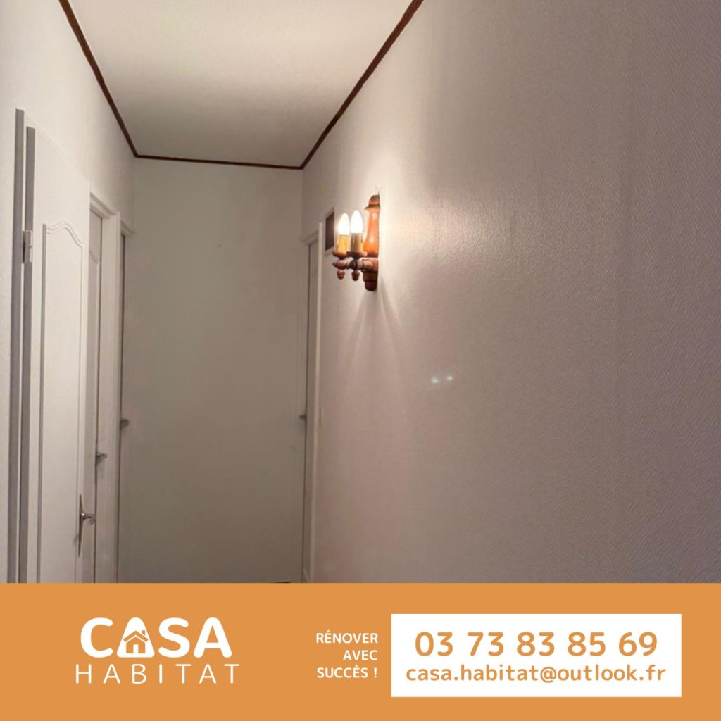 Résultat après pose de toile de verre – Finition murale