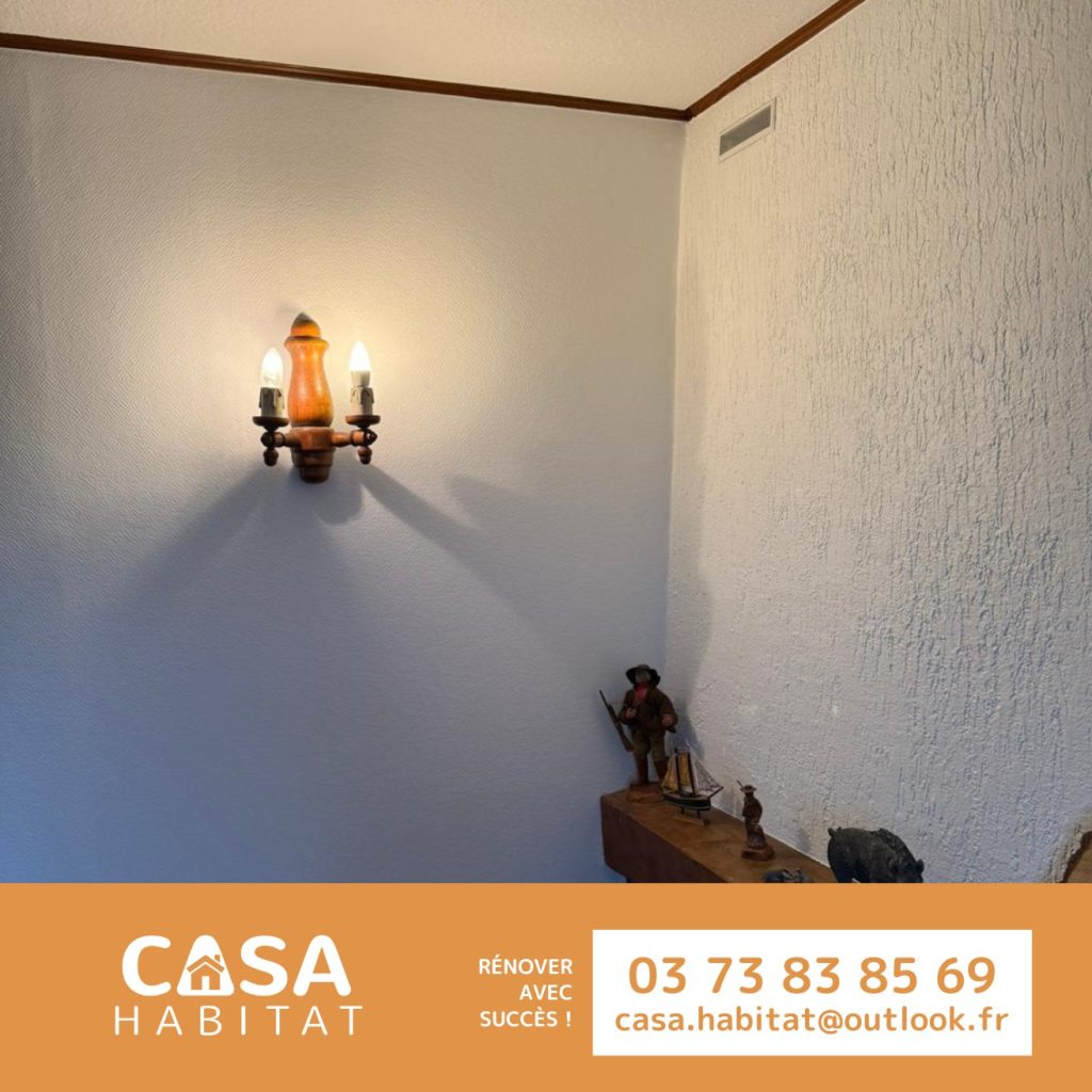 Résultat après pose de toile de verre – Finition murale